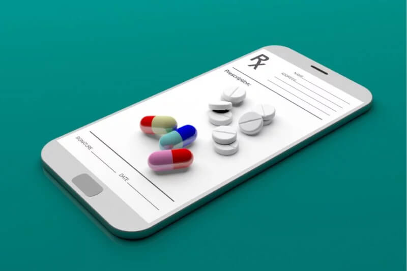 a smartphone with a prescription on the screen